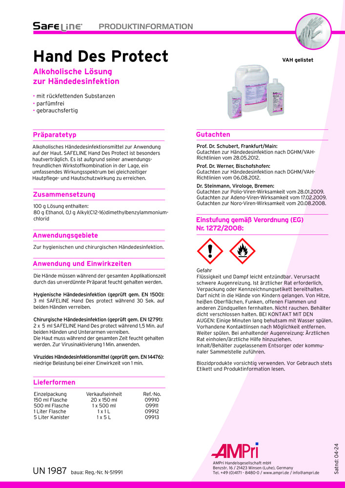 Datenblatt Zertifikat