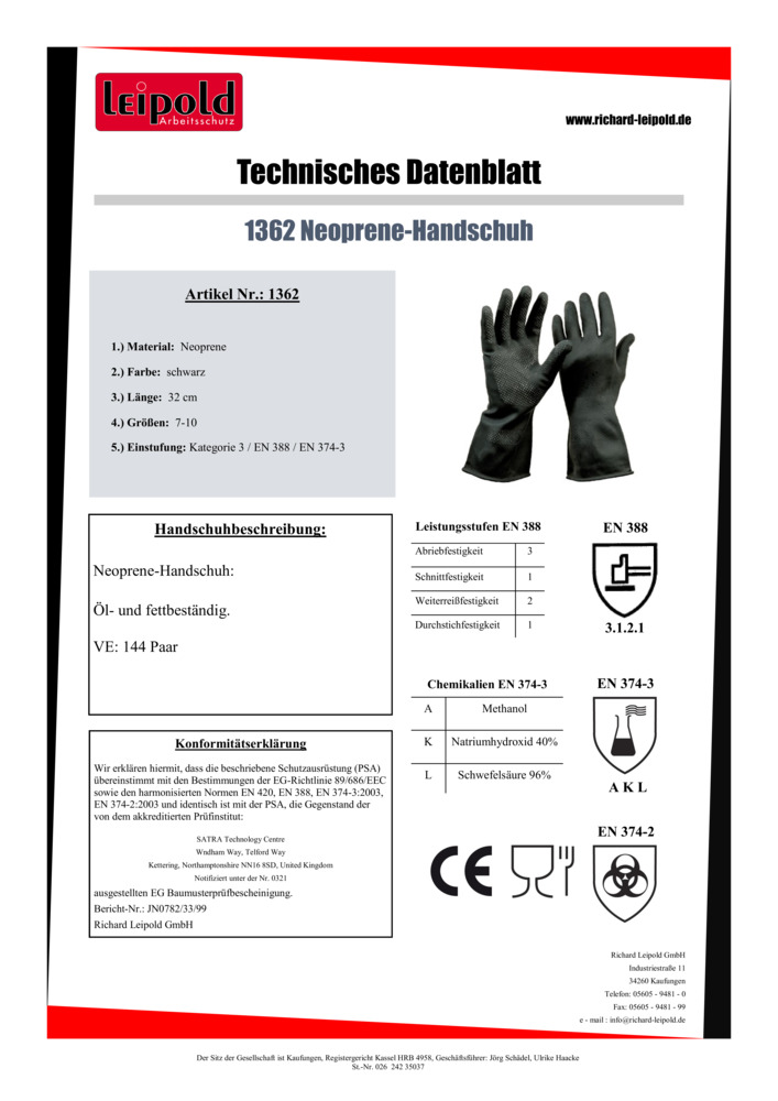 Datenblatt Zertifikat