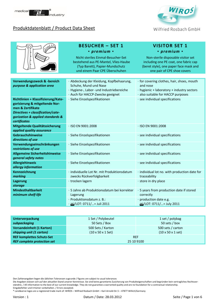 Datenblatt Zertifikat