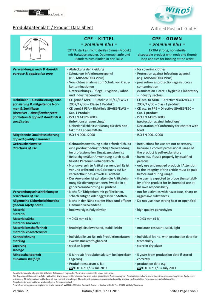 Datenblatt Zertifikat