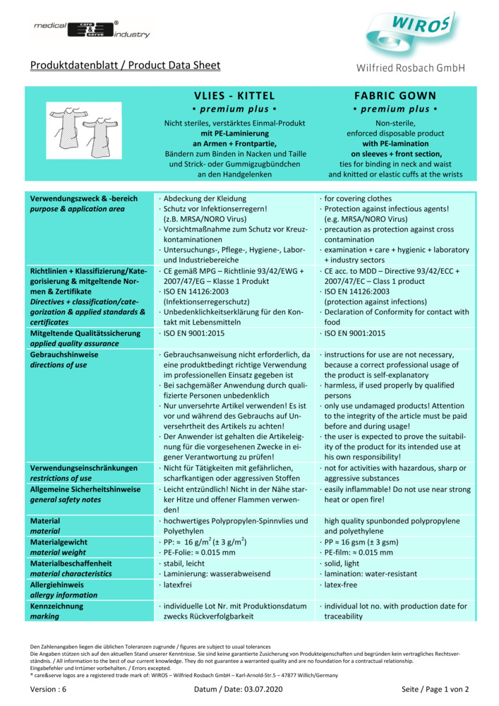 Datenblatt Zertifikat