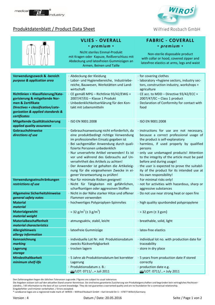 Datenblatt Zertifikat