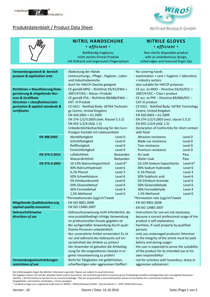 Datenblatt Zertifikat