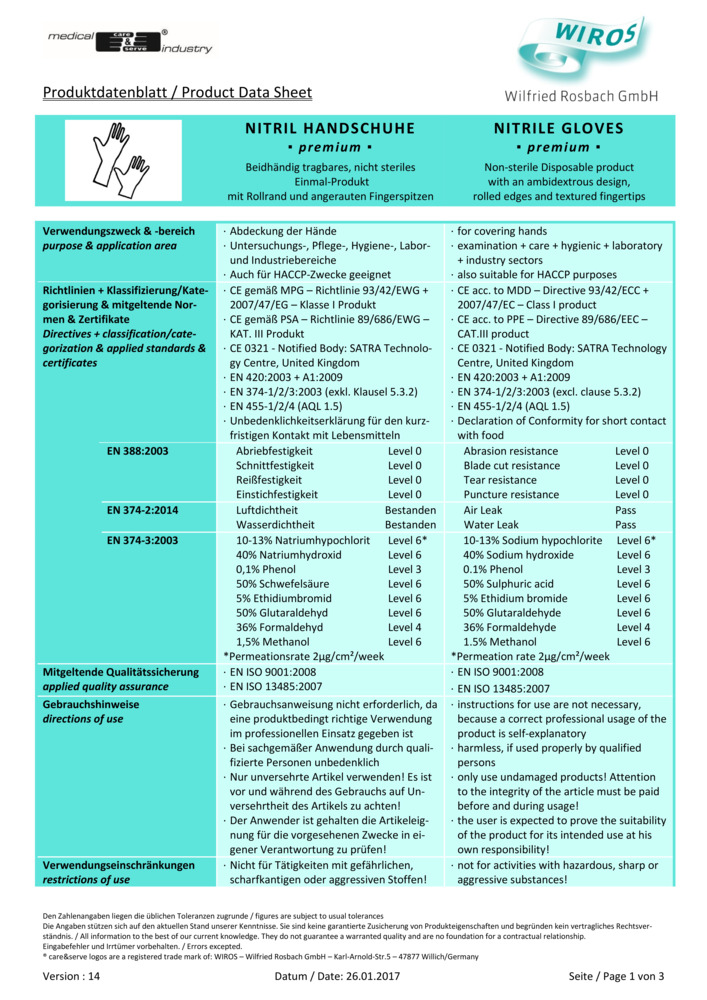 Datenblatt Zertifikat