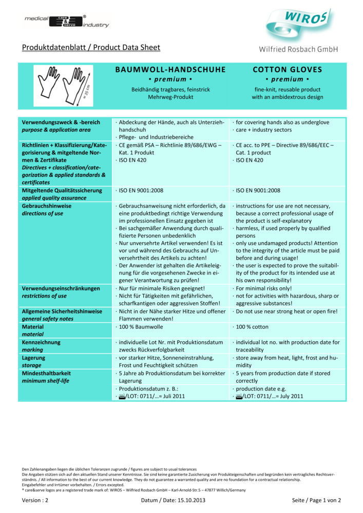 Datenblatt Zertifikat