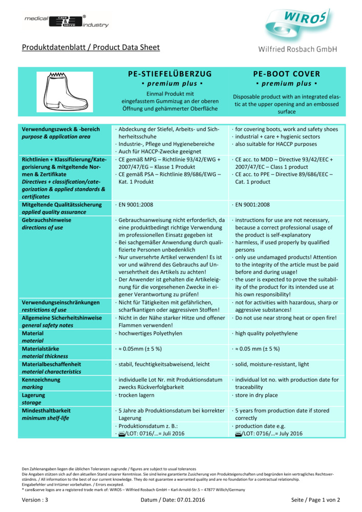 Datenblatt Zertifikat