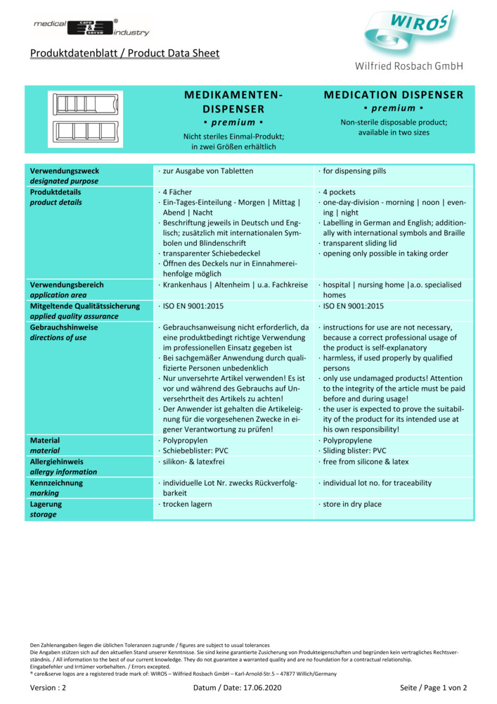 Datenblatt Zertifikat