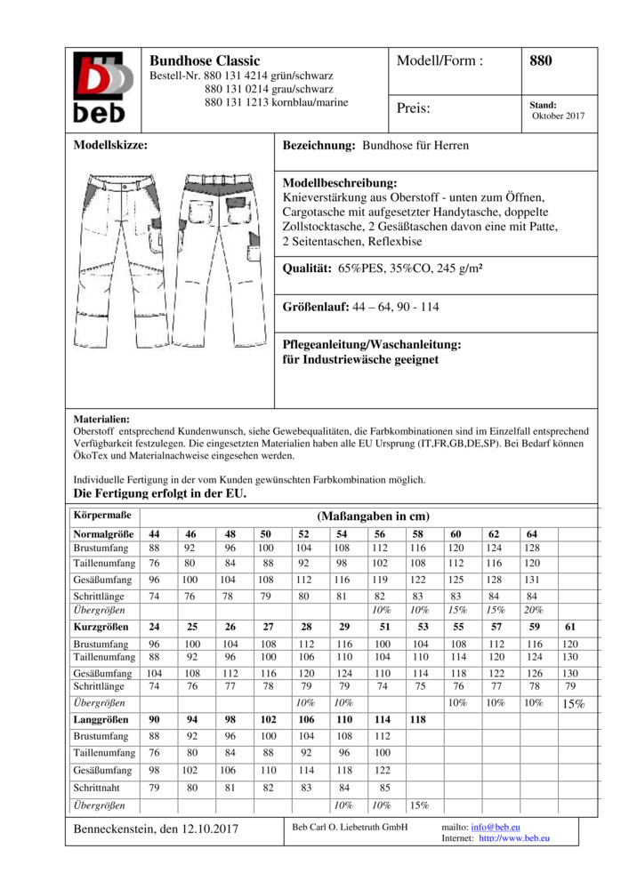 Datenblatt Zertifikat