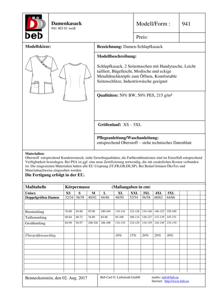 Datenblatt Zertifikat