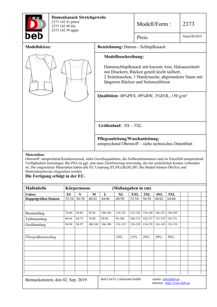 Datenblatt Zertifikat