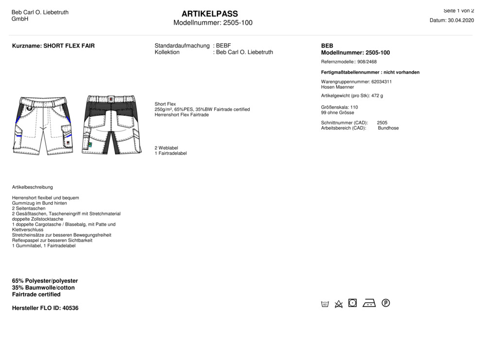 Datenblatt Zertifikat