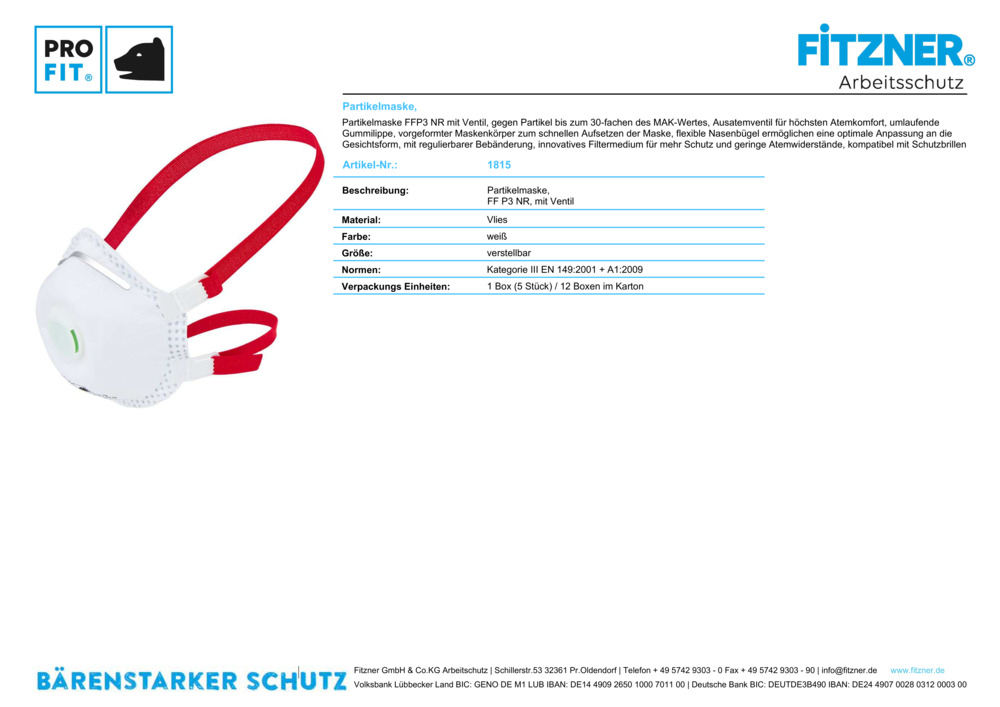 Datenblatt Zertifikat