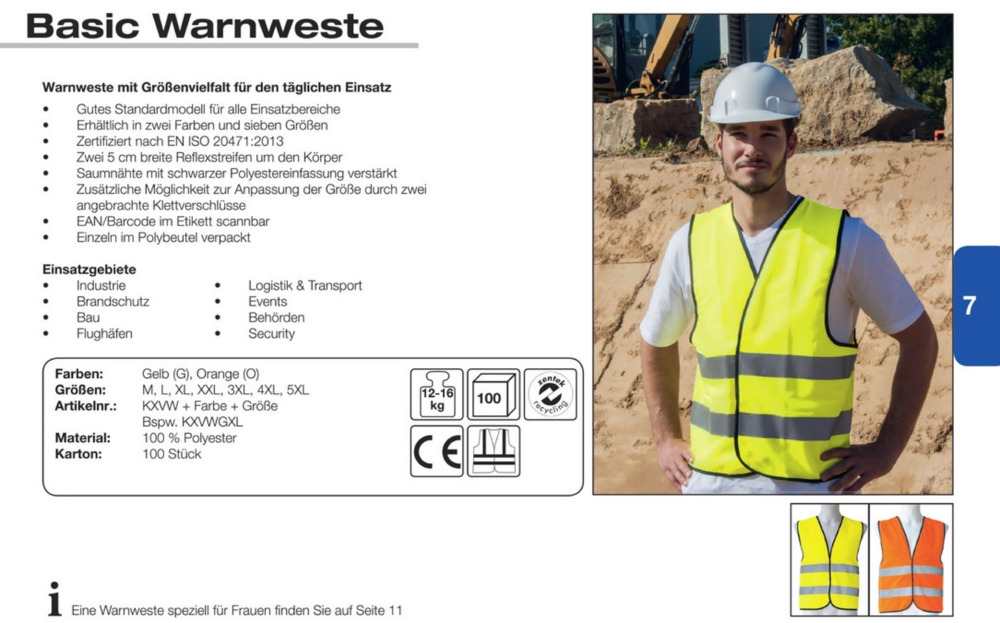 KORNTEX-Warn-Schutz-Weste, gelb