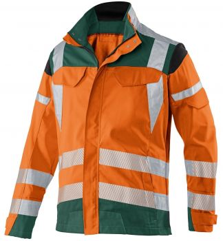 KBLER-Workwear-REFLECTIQ Warn-Schutz-Bund-Jacke, warnorange / moosgrn