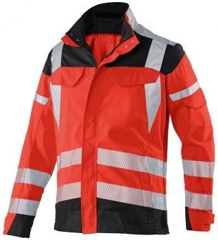 KBLER-Workwear-REFLECTIQ Warn-Schutz-Bund-Jacke, warnrot / schwarz