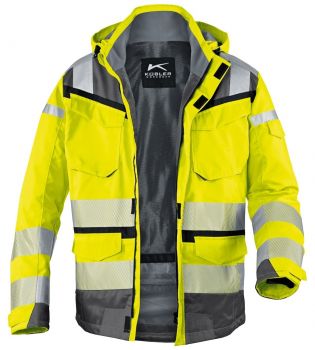 KBLER-Workwear-REFLECTIQ Warn-Schutz-Wetter-Bund-Jacke, warngelb / anthrazit
