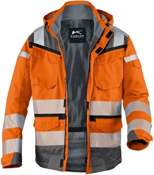 KBLER-Workwear-REFLECTIQ Warn-Schutz-Wetter-Jacke, warnorange / anthrazit