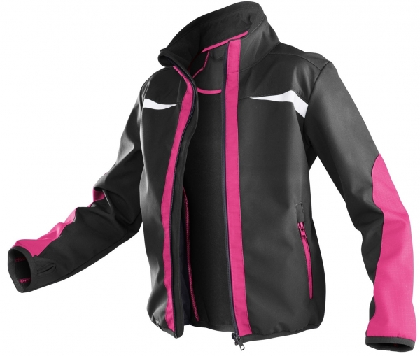 KÜBLER-Weather-Dress-Kinder Softshell-Jacke, schwarz/pink