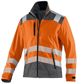 KBLER-Workwear-REFLECTIQ Warn-Schutz-Softshell-Jacke, warnorange / anthrazit