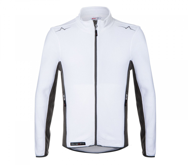 KBLER-PULSE Handcraft Fleecejacke Herren, 200 g/m, wei/anthrazit