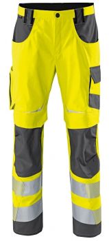 KBLER-Workwear-REFLECTIQ Warn-Schutz-Bundhose, warngelb / anthrazit