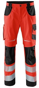 KBLER-Workwear-REFLECTIQ Warn-Schutz-Bundhose, warnrot / schwarz