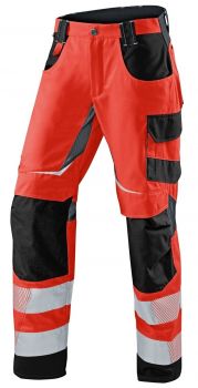 KBLER-Workwear-REFLECTIQ Warn-Schutz-Sommer-Bundhose, warnrot / schwarz