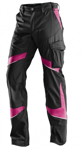 KBLER-Workwear-Damen-Arbeits-Berufs-Bund-Hose, Activiq, ca. 270g/m, schwarz/pink