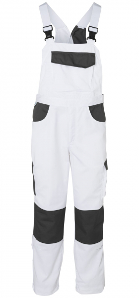 KBLER PULSE ECO Latzhose, 240 g/m, wei/anthrazit