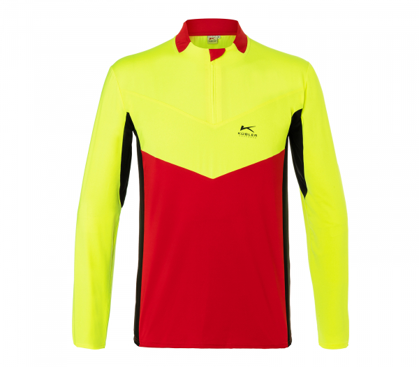 KBLER- Funktionsshirt FOREST, PSA 2, ca. 170 g/m, rot/ warngelb