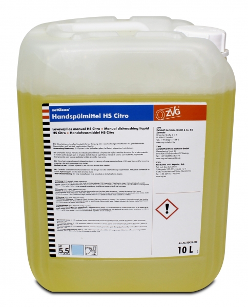 ZVG-zetClean-Reinigung-Desinfektion, Hand-Spülmittel, HS citro,VE: 10-l-Kanister