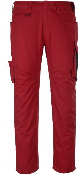 MASCOT-Workwear-Bundhose, Arbeits-Berufs-Hose, DORTMUND, Lg. 90 cm, MG340, rot/schwarz