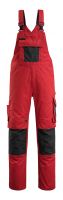 MASCOT-Workwear, Arbeits-Berufs-Latz-Hose, Augsburg, 76 cm, 270 g/m, rot/schwarz