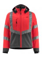 MASCOT-Warnschutz-Soft Shell Jacke, Blackpool,  360 g/m, rot/dunkelanthrazit