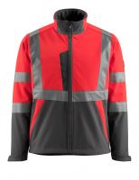 MASCOT-Warnschutz-Soft Shell Jacke, Kiama,  280 g/m, rot/dunkelanthrazit