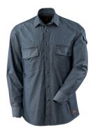 MASCOT-Workwear-Hemd, FREESTYLE, 130 g/m², gewaschener dunkelblauer Denim