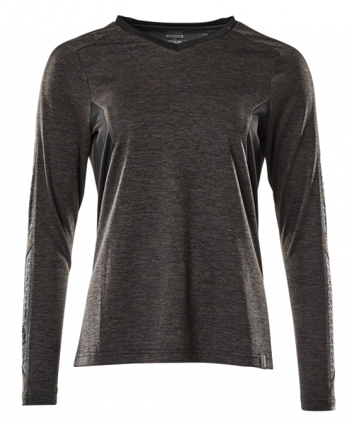 MASCOT-Damen-T-Shirt, langarm, 230 g/m, dunkelanthrazit/schwarz