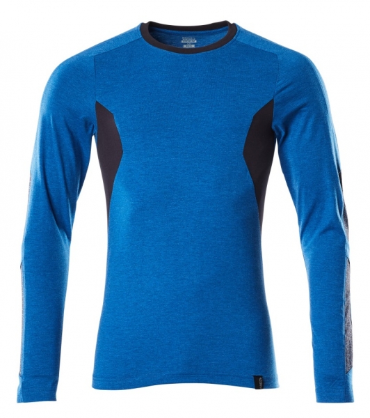 MASCOT-T-Shirt, langarm, 195 g/m, azurblau/schwarzblau