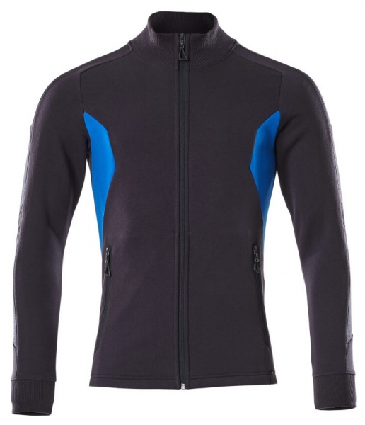 MASCOT-Sweatshirt mit Reiverschluss, 310 g/m, schwarzblau/azurblau