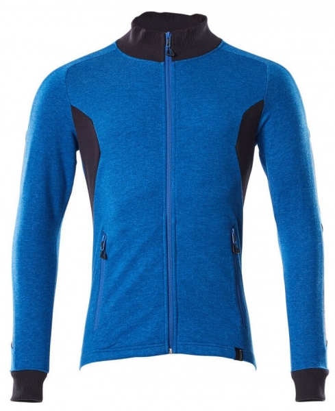 MASCOT-Sweatshirt mit Reiverschluss, 310 g/m, azurblau/schwarzblau
