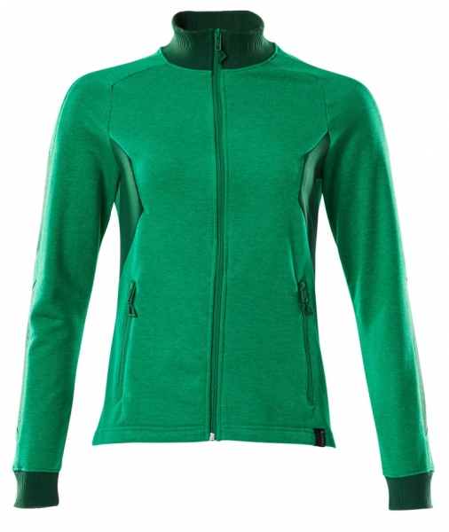 MASCOT-Damen-Sweatshirt mit Reiverschluss, 310 g/m, grasgrn/grn