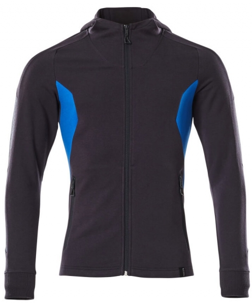 MASCOT-Kapuzensweatshirt mit Reiverschluss, 310 g/m, schwarzblau/azurblau