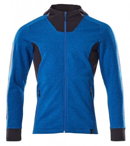 MASCOT-Kapuzensweatshirt mit Reiverschluss, 310 g/m, azurblau/schwarzblau
