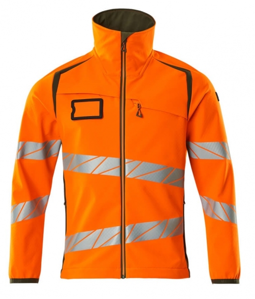 MASCOT-Warnschutz-Soft Shell Jacke, ACCELERATE SAFE, warnorange/moosgrn