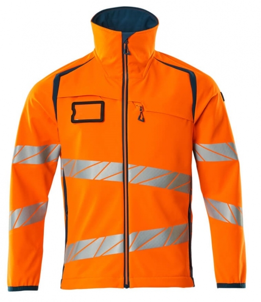 MASCOT-Warnschutz-Soft Shell Jacke, ACCELERATE SAFE, warnorange/dunkelpetroleum