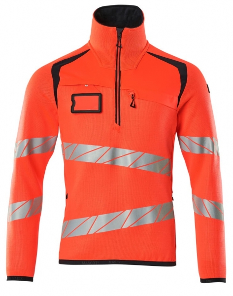 MASCOT-Warnschutz-Strickpullover, ACCELERATE SAFE, warnrot/schwarzblau
