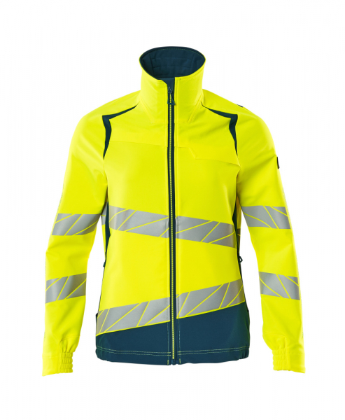 MASCOT-Damen-Warnschutz-Jacke, ULTIMATE STRETCH, warngelb/dunkelpetroleum