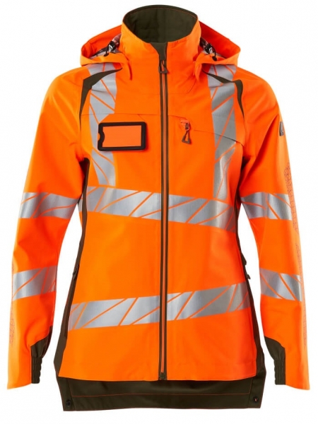 MASCOT-Warnschutz-Damen Hard Shell Jacke, ACCELERATE SAFE, warnorange/moosgrn