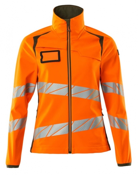 MASCOT-Warnschutz-Damen Soft Shell Jacke, ACCELERATE SAFE, warnorange/moosgrn