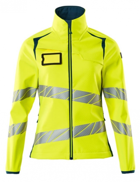 MASCOT-Warnschutz-Damen Soft Shell Jacke, ACCELERATE SAFE, warngelb/dunkelpetroleum